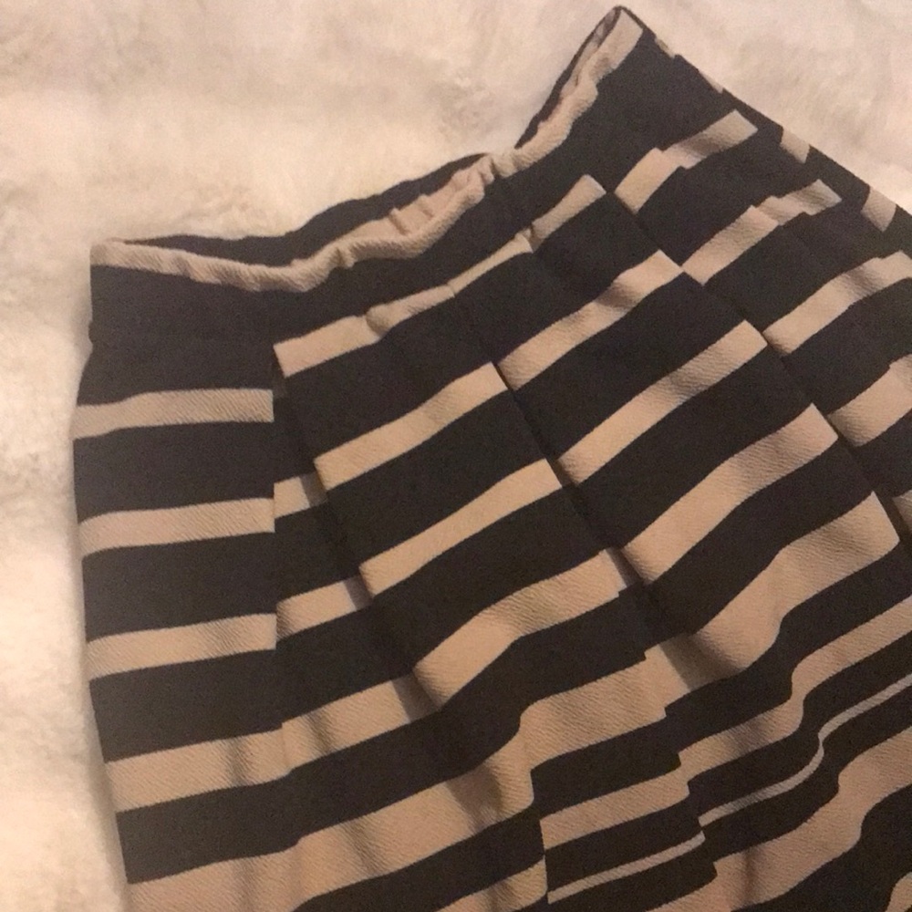 Striped Black and Tan Women's Skirt - Picture 4 of 5